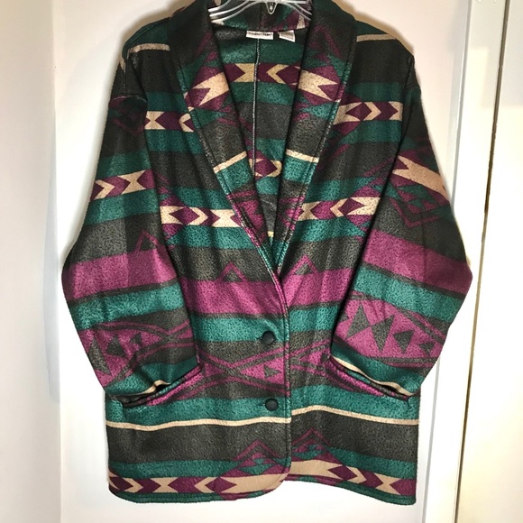 Cabin Creek fleece Aztec jacket size M Preowned - Picture 5 of 6